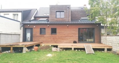 Image Création d'une extension ossature bois et rénovation BBC à Caen