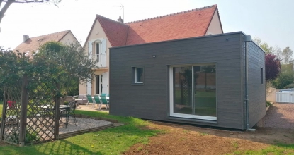 Image Création d'une extension en ossature bois à Fontaine-Étoupefour (14)