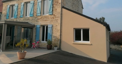 Image Création d'une extension en ossature bois à Barbery (14)